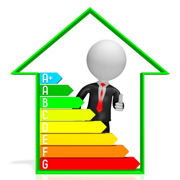 Energiahatékonysági Diagram Energiatakarékossági Koncepció — Stock Fotó