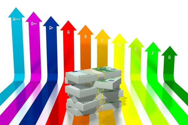 Energy Efficiency Chart Power Electricity Saving Concept — ストック写真