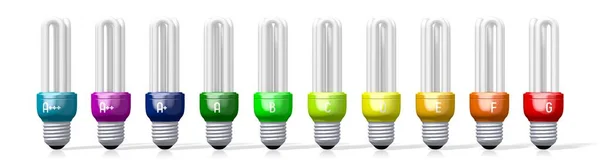 Gráfico Eficiência Energética Lâmpadas — Fotografia de Stock