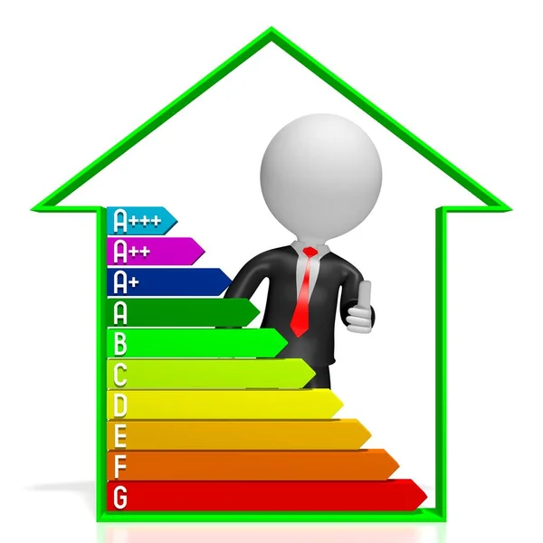 Energie Efficiëntiekaart Concept Van Energie Elektriciteitsbesparing — Stockfoto