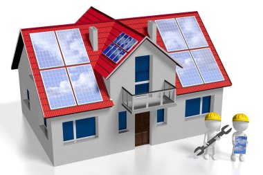 3d solar / photovoltaic panel konsepti - kurulum / montaj şirketi