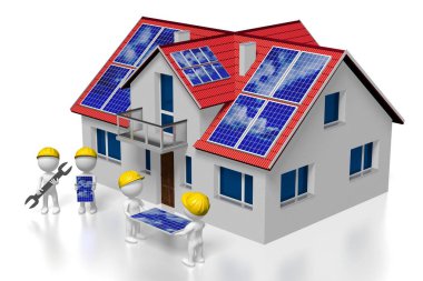 3d solar / photovoltaic panel konsepti - kurulum / montaj şirketi