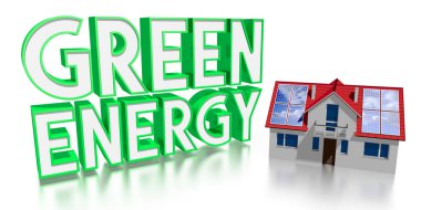 3d güneş panelleri / yeşil enerji kavramı