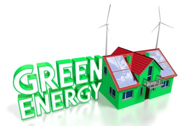 3d güneş panelleri / yeşil enerji kavramı