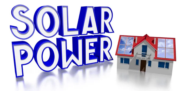 Solar Power Concept House Photovoltaic Panels — Stock Photo, Image