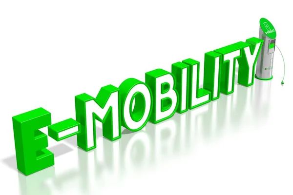 Elektronikus Mobilitási Koncepció Elektromos Autó Töltőállomás Renderelés — Stock Fotó