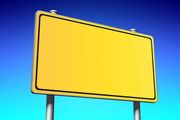 Yellow Road Sign Abstract Sky Background Illustration — Stock Photo, Image