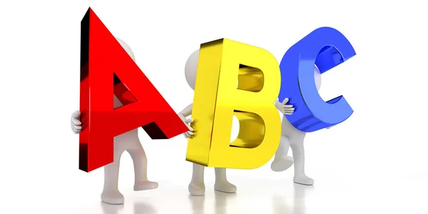 Abc 彩色字母 3D插图 — 图库照片
