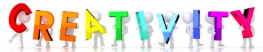 Yaratıcılık - renkli harfler - 3D illüstrasyon