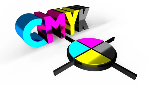 Cmyk Concepto Marca Registro Cian Magenta Amarillo Negro Ilustración — Foto de Stock