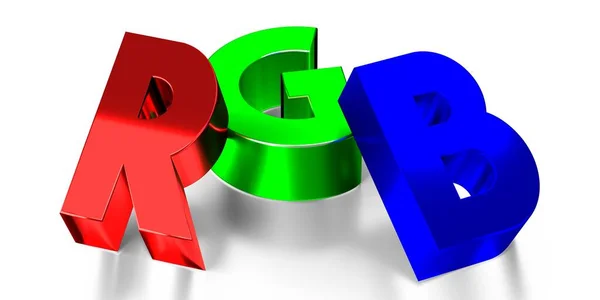 Rgb Typografisch Concept Rood Groen Blauwe Kleuren Illustratie — Stockfoto