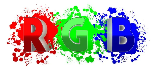 Rgb Litery Czerwony Zielony Niebieski Kolory Ilustracja — Zdjęcie stockowe