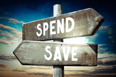 Harca, kaydet - tahta levha, iki oklu yol işareti