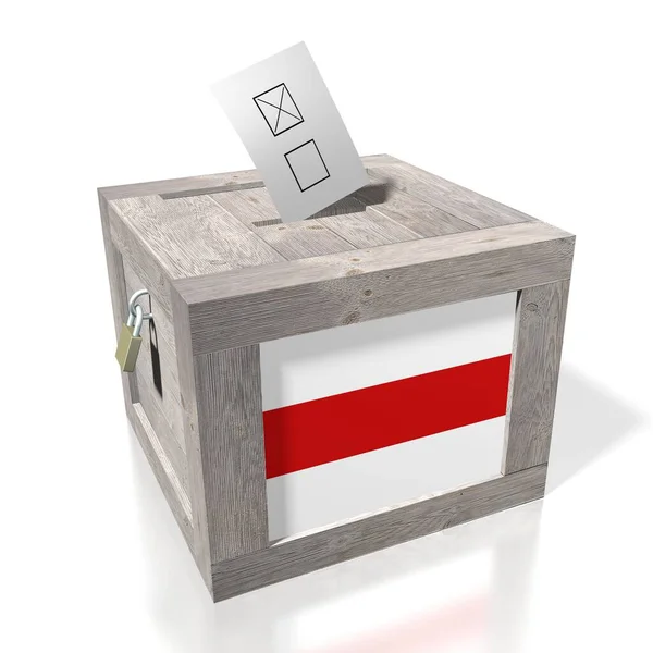 在白俄罗斯的投票 投票箱 3D插图 — 图库照片