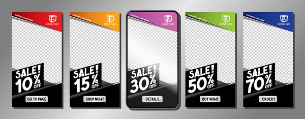 Social media advertisement - sale templates - vector illustration, 16:9 proportions