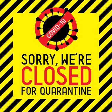 Karantinaya alınmıştır - Covid-19, SARS-CoV-2 virüsü - vektör çizimi