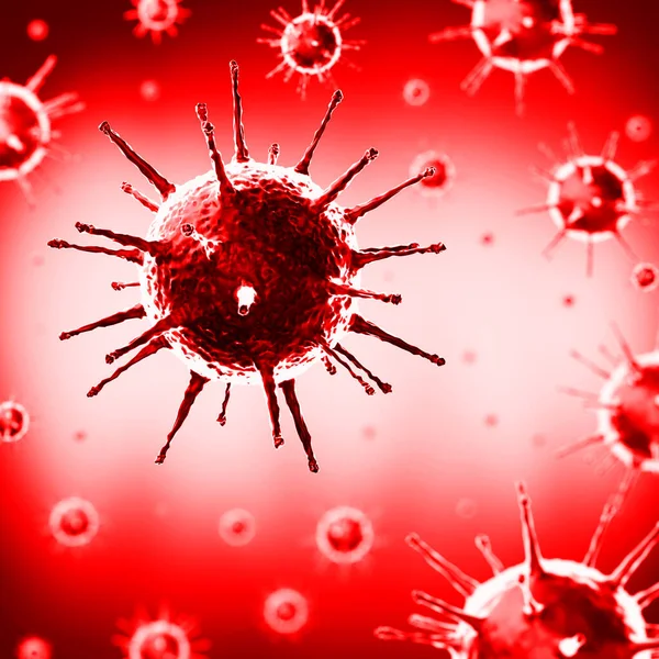 Koronawirus Komórki Wirusa Covid Sars Cov Ilustracja — Zdjęcie stockowe