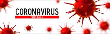 Coronavirus, Covid-19, SARS-CoV-2 - basım konsepti - 3D illüstrasyon