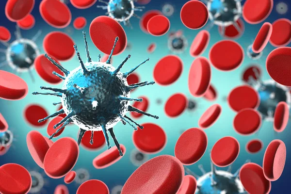 Коронавірус Covid Вірус Sars Cov Клітини Крові Ілюстрація — стокове фото