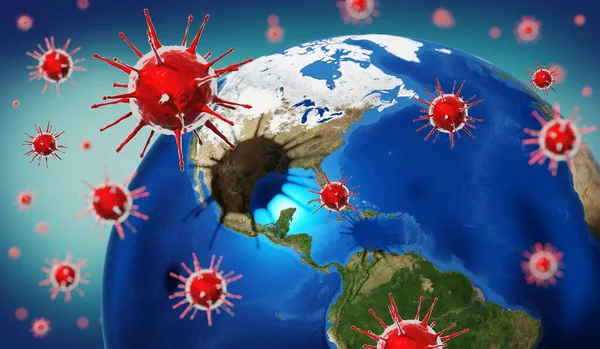 Earth, viruses - 3D illustration