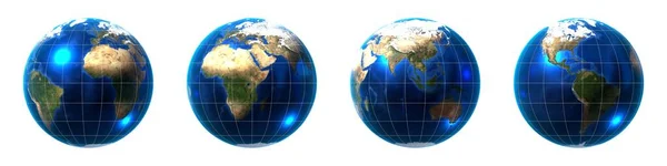 Wereldkaart Aarde Alle Continenten Illustratie — Stockfoto