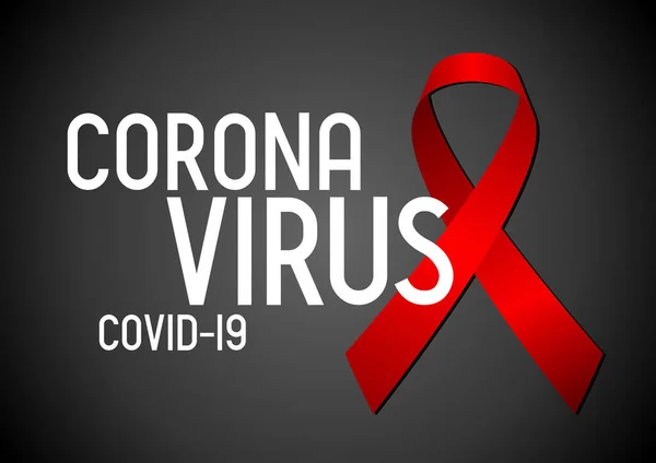 Conceito Coronavírus Fita Vermelha Ilustração Vetorial — Vetor de Stock