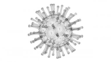 SARS-CoV-2 olarak bilinen akut solunum sendromu koronavirüs molekülünün 4k çözünürlükte 3840 x 2160 px).