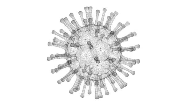 Animatie Van Het Ernstige Acute Respiratoire Syndroom Coronavirus Molecuul Bekend — Stockvideo