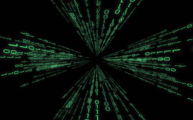 Yeşil ikili kod - matris biçimi arkaplan