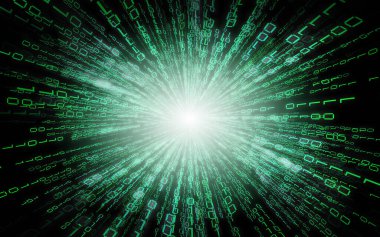 Yeşil ikili kod - matris biçimi arkaplan