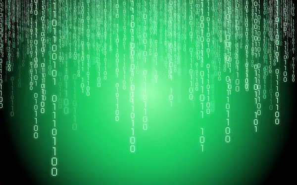 Green binary code - matrix style background