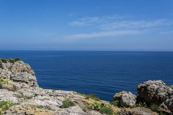 stock image Beautiful calm sea view from cliff