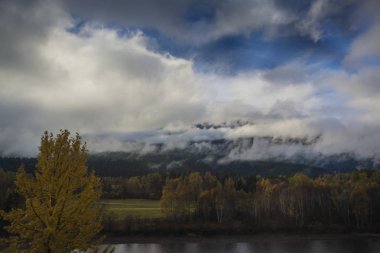 Kanada'da sonbahar Tren