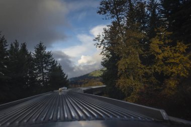 Tren seyahat sonbahar görünümü