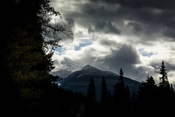 Evening Train Ride Rocky Mountains — Stock Photo, Image