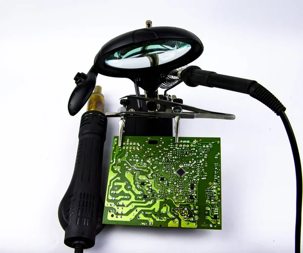 electronics repair - soldering iron, soldering station, magnifier