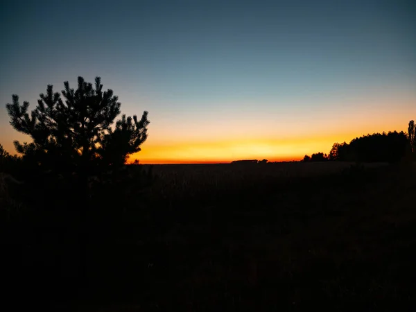 Puesta de sol soleada roja en el horizonte . — Foto de Stock