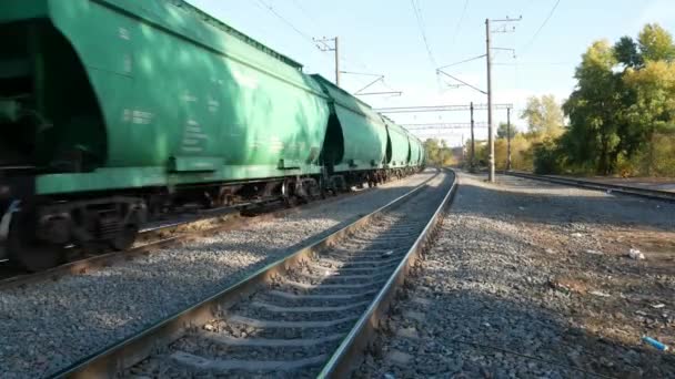 Pohyb Nákladního Vlaku Kolejích Doprava Přeprava — Stock video