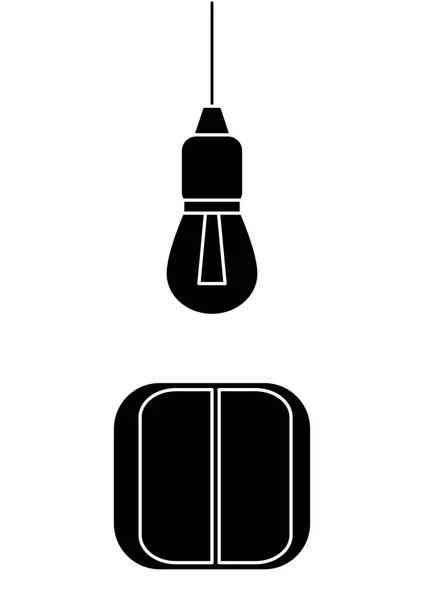 Електрична Лампа Філе Векторне Зображення Чорно Білих Тонах Електричні Технології — стоковий вектор
