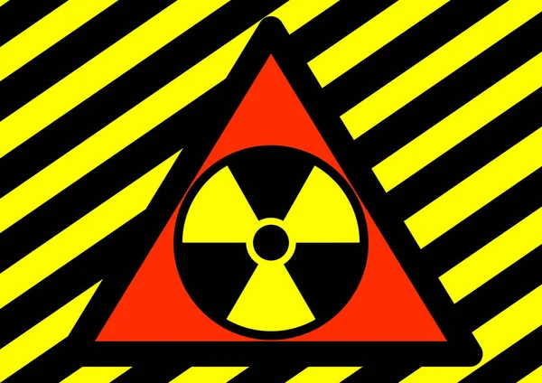 Señal Advertencia Área Radioactiva Atención Peligroso Chernobyl Fukushima Energía Atómica — Archivo Imágenes Vectoriales