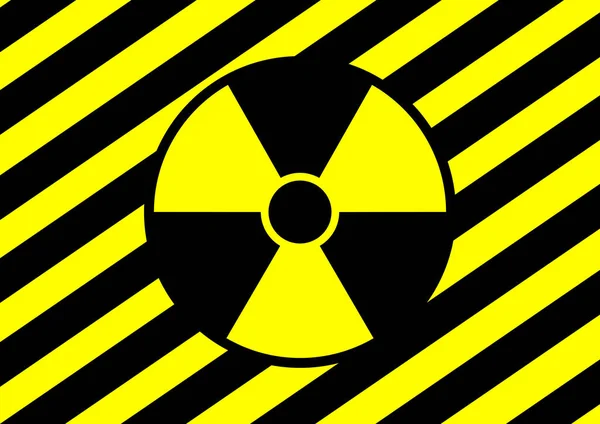 Znak Ostrzegawczy Radioaktywny Obszar Jest Niebezpieczny Czarnobyl Fukushima Energia Atomowa — Wektor stockowy