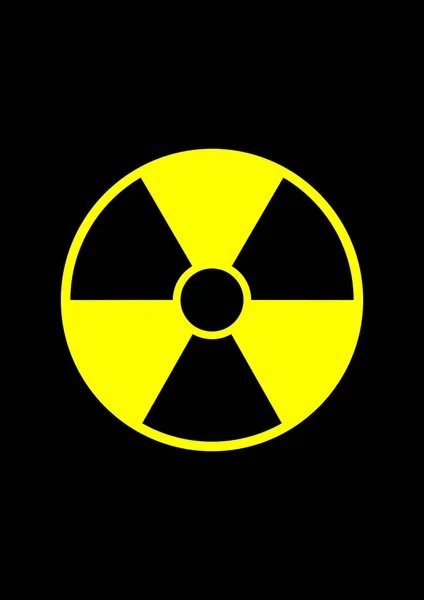 Znak Ostrzegawczy Radioaktywny Obszar Jest Niebezpieczny Czarnobyl Fukushima Energia Atomowa — Wektor stockowy