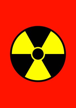 Uyarı işareti radyoaktif bölge tehlikelidir. Çernobil Fukushima. Atom Enerjisi. Nükleer enerji santrali. Hayat için iyi. Nükleer silahlar. Nükleer savaş. Bilim laboratuarı. Dur!.