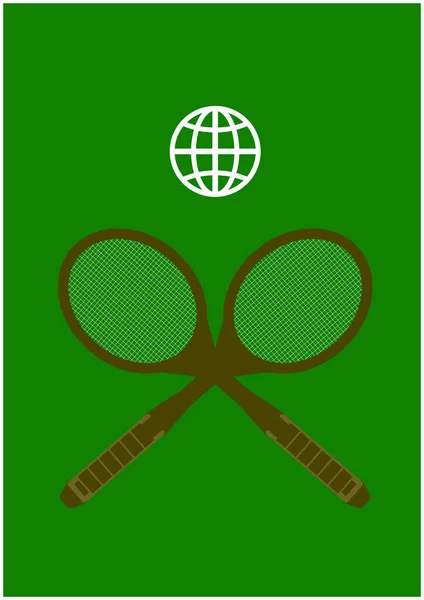 Vector Afbeelding Van Een Tennis Toernooi Poster Racket Bal Voor — Stockvector