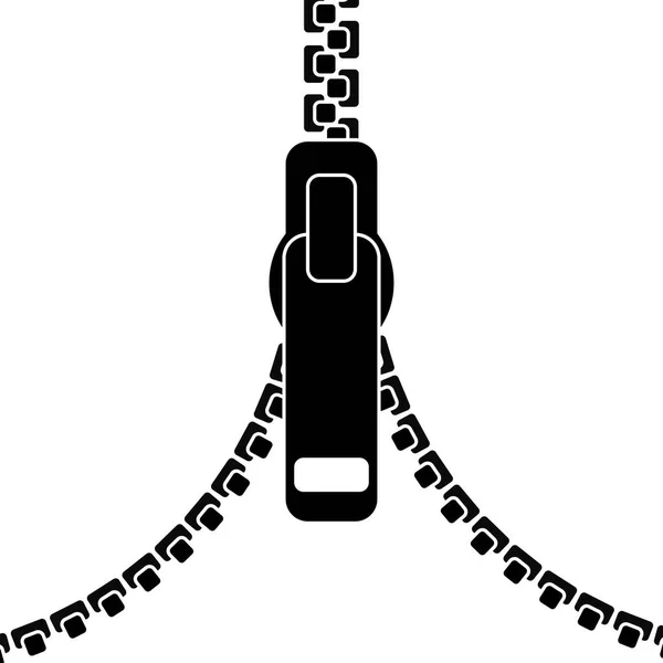 Schwarzer Reißverschluss Auf Weißem Hintergrund Gestrickter Reißverschluss Kleidung Mit Verschlüssen — Stockvektor