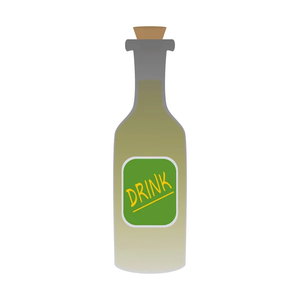 Üvegpalack Egy Ital Fehér Alapon Alkoholos Italok Üdítőt Üveg Címkével — Stock Vector