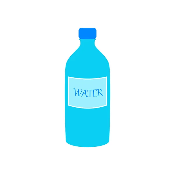 白い背景にミネラルウォーターのプラスチックボトル プラスチック容器の食品 ラベル付きボトルのミネラルウォーター 食べ物と飲み物 環境汚染 生態学 テキストの場所 — ストックベクタ