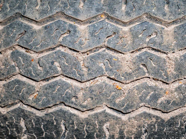 Padrão Piso Uma Roda Carro Velho Roda Desgaste Borracha Textura — Fotografia de Stock