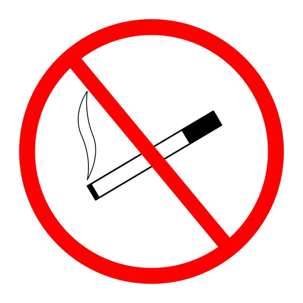 Un panneau interdisant de fumer des cigarettes dans un lieu public. — Image vectorielle