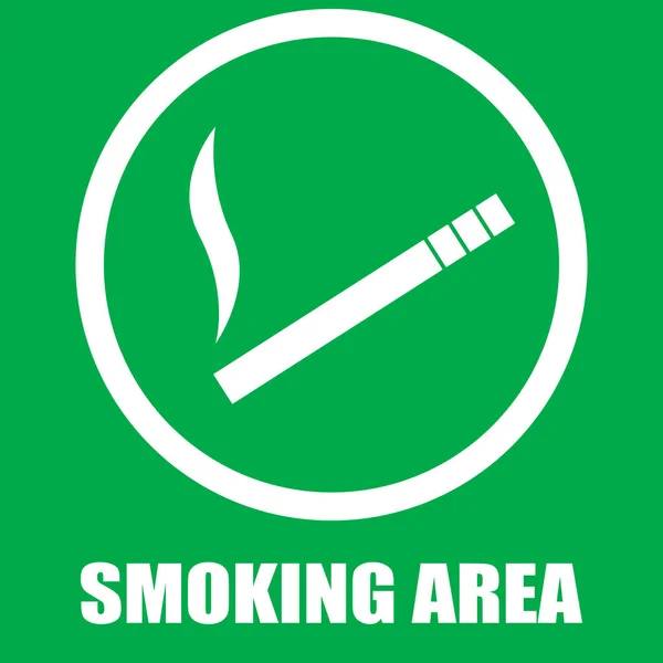 En skylt som visar rökområdet på en speciell plats. — Stock vektor